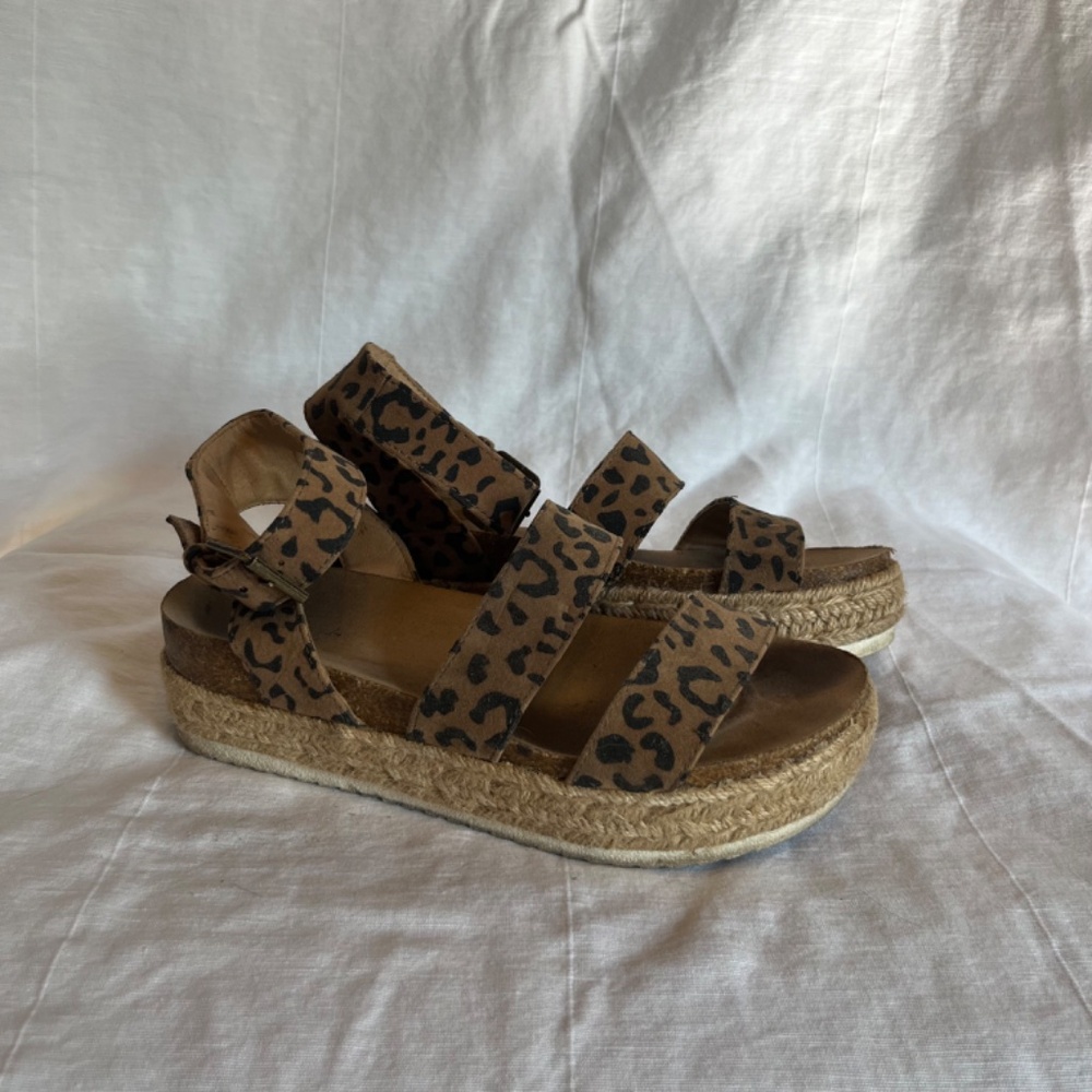 Leopard Platform Sandal